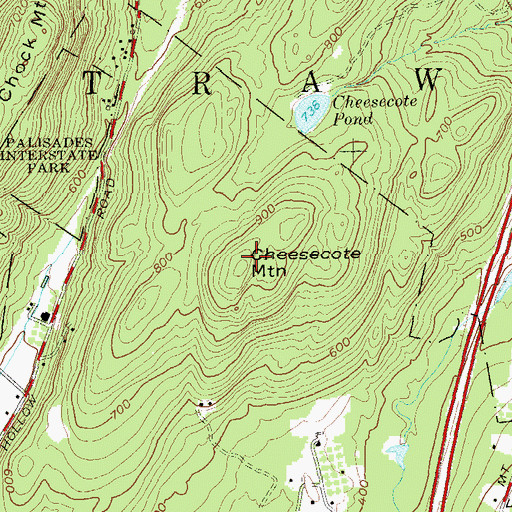 Topographic Map of Cheesecote Mountain, NY