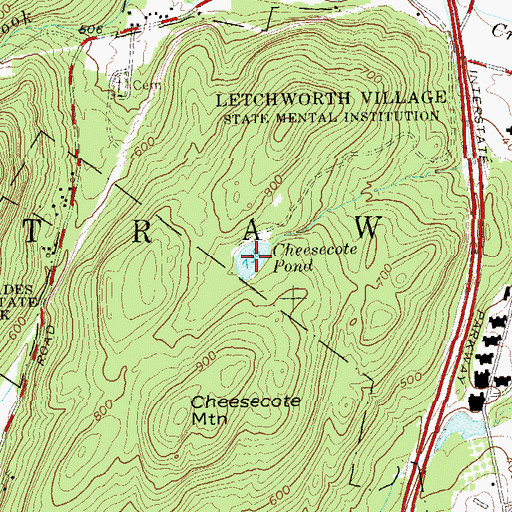 Topographic Map of Cheesecote Pond, NY