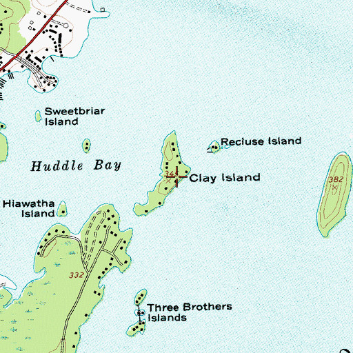 Topographic Map of Clay Island, NY