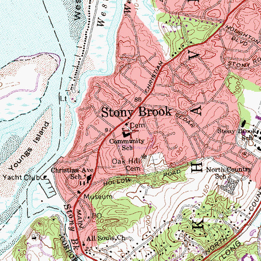 Topographic Map of Community School, NY