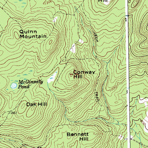 Topographic Map of Conway Hill, NY