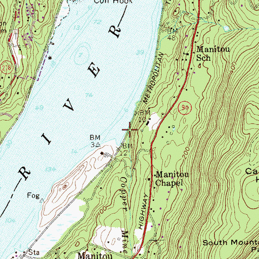 Topographic Map of Copper Mine Brook, NY