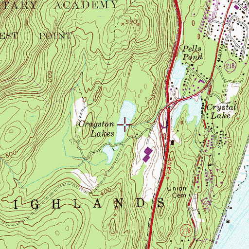 Topographic Map of Cragston Lakes, NY