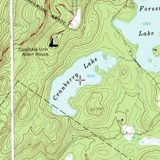 Topographic Map of Cranberry Lake, NY
