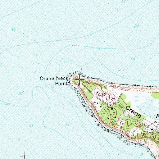 Topographic Map of Crane Neck Point, NY