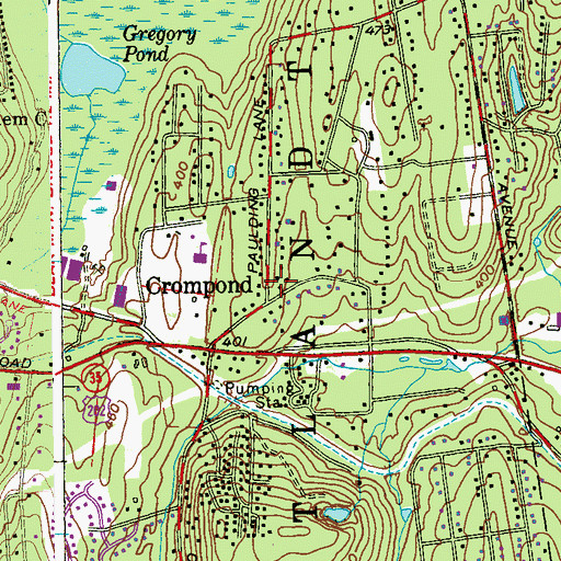 Topographic Map of Crompond, NY