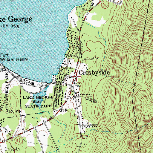 Topographic Map of Crosbyside, NY