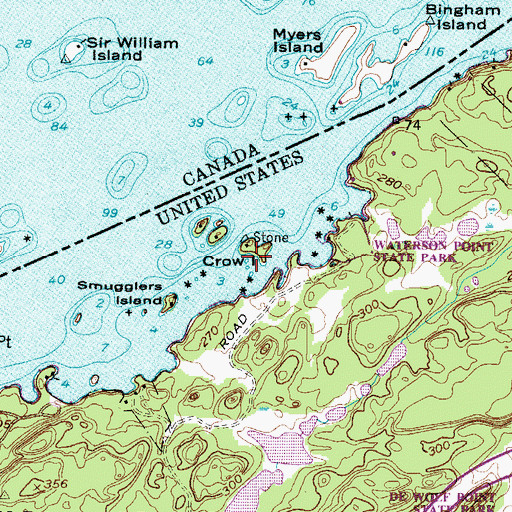 Topographic Map of Crow Island, NY