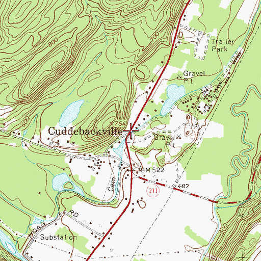 Topographic Map of Cuddebackville, NY