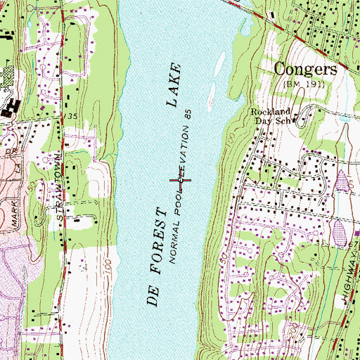 Topographic Map of DeForest Lake, NY