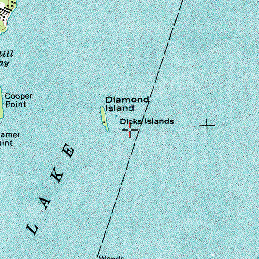Topographic Map of Dicks Islands, NY