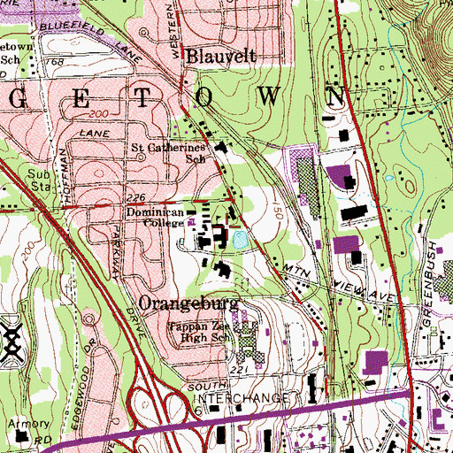 Topographic Map of Dominican College, NY