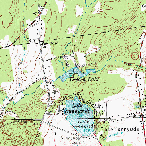 Topographic Map of Dream Lake, NY