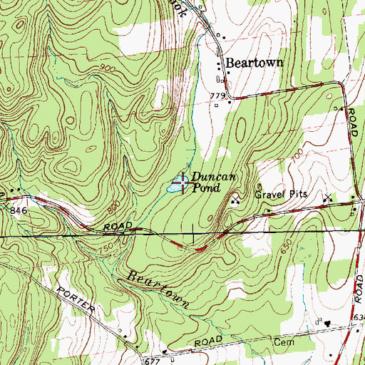 Topographic Map of Duncan Pond, NY