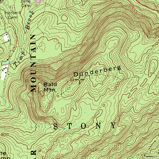 Topographic Map of Dunderberg Mountain, NY