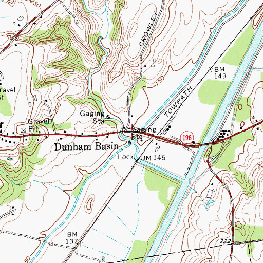 Topographic Map of Dunham Basin, NY
