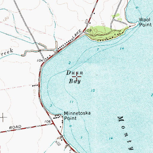 Topographic Map of Dunn Bay, NY