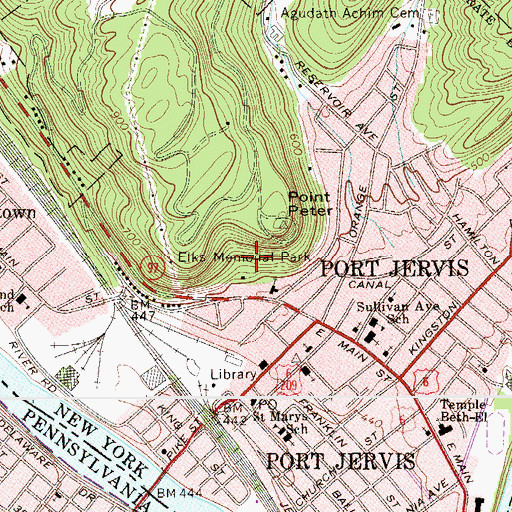 Topographic Map of Elks Memorial Park, NY