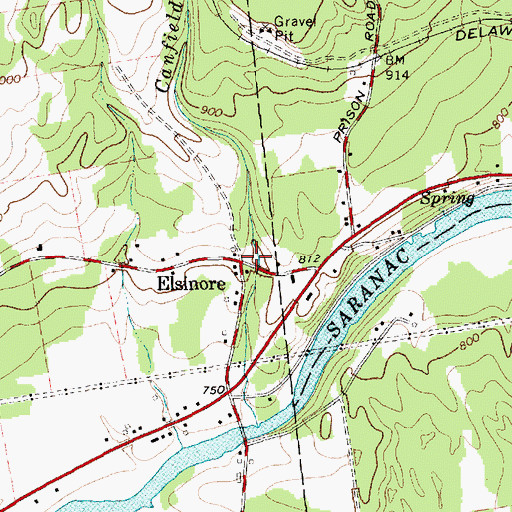 Topographic Map of Elsinore, NY