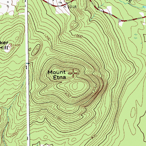 Topographic Map of Mount Etna, NY