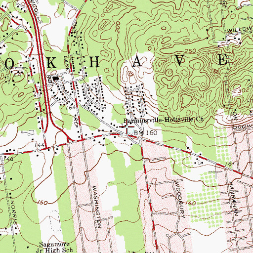 Topographic Map of Farmingville-Holtsville Church, NY
