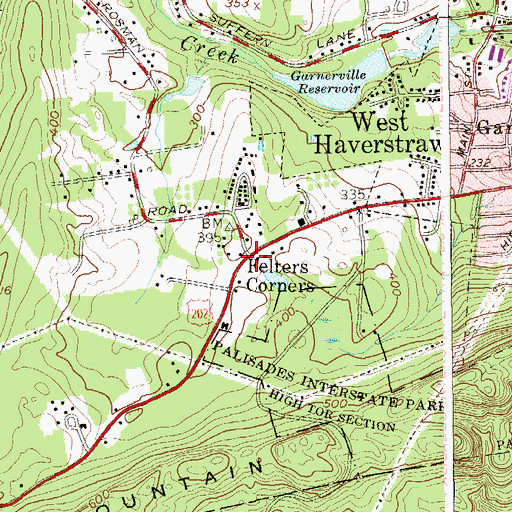 Topographic Map of Felters Corners, NY