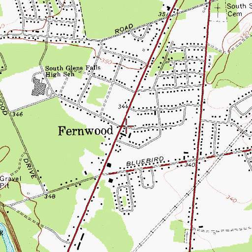 Topographic Map of Fernwood, NY