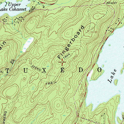 Topographic Map of Fingerboard Mountain, NY