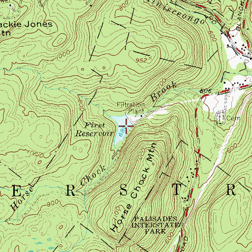 Topographic Map of First Reservoir, NY
