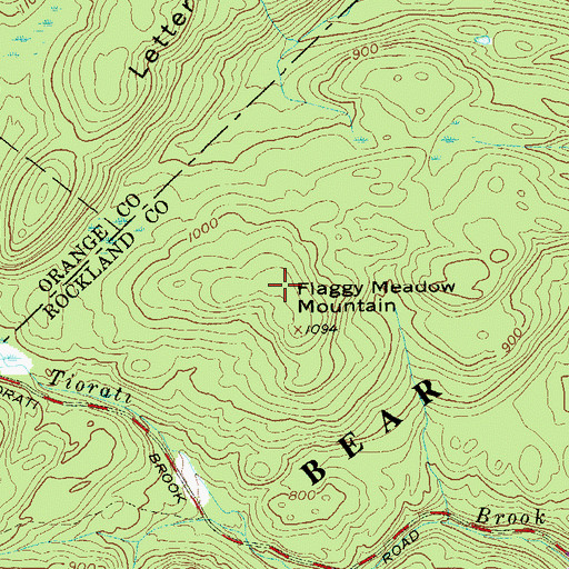 Topographic Map of Flaggy Meadow Mountain, NY