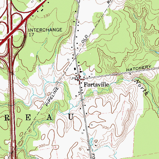 Topographic Map of Fortsville, NY