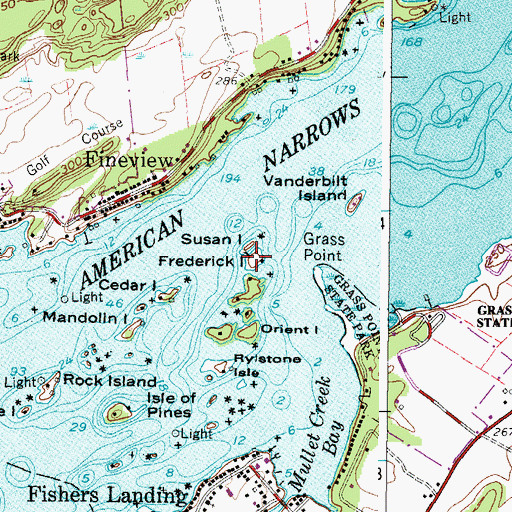 Topographic Map of Frederick Island, NY