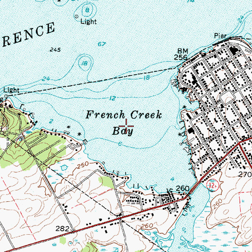 Topographic Map of French Creek Bay, NY
