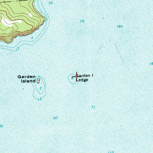 Topographic Map of Garden Island Ledge, NY