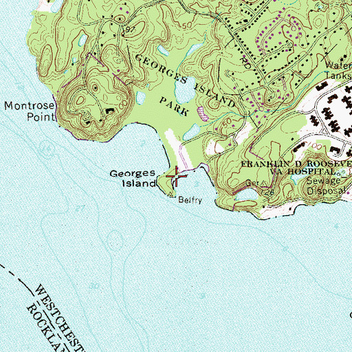 Topographic Map of Georges Island, NY