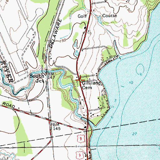 Topographic Map of Gilliland Cemetery, NY