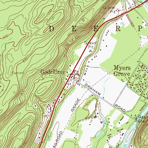 Topographic Map of Godeffroy, NY