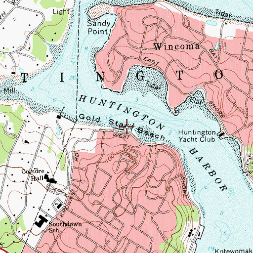 Topographic Map of Gold Star Beach, NY