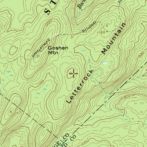 Topographic Map of Goshen Mountain, NY