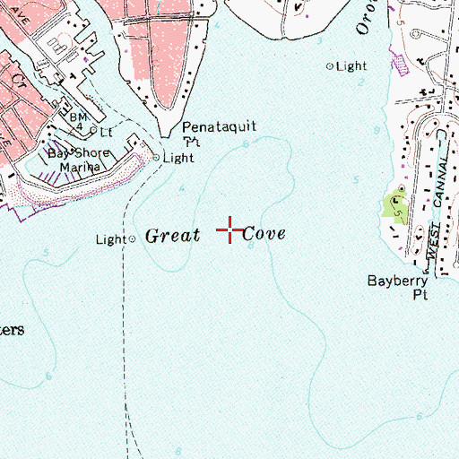 Topographic Map of Great Cove, NY