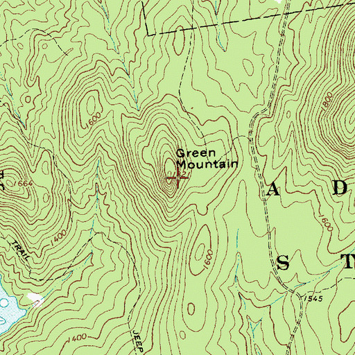 Topographic Map of Green Mountain, NY