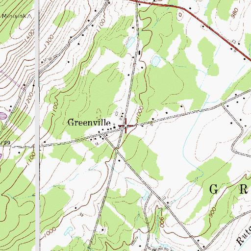 Topographic Map of Greenville, NY