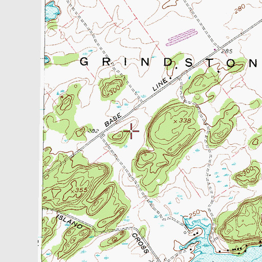Topographic Map of Grindstone Island, NY
