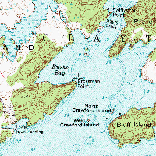 Topographic Map of Grossman Point, NY