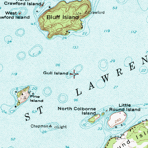 Topographic Map of Gull Island, NY