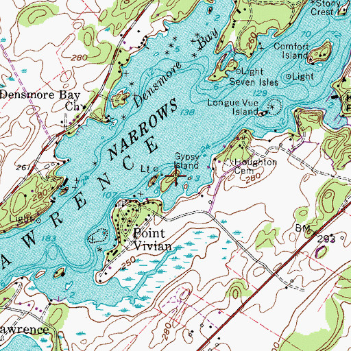 Topographic Map of Gypsy Island, NY
