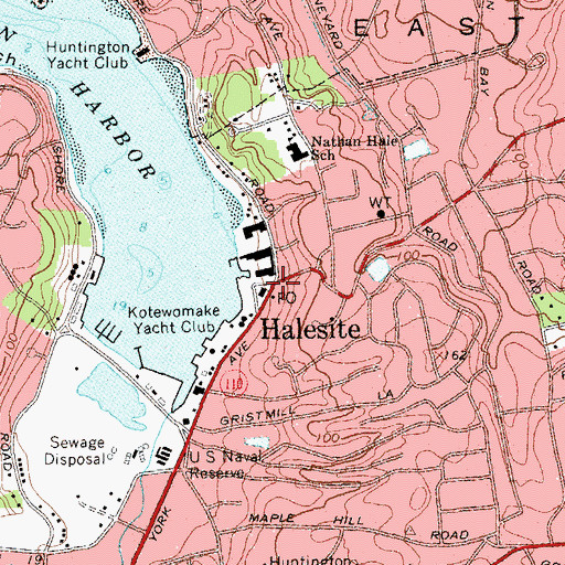 Topographic Map of Halesite, NY