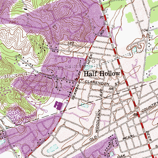 Topographic Map of Half Hollow, NY
