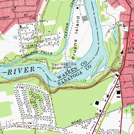 Topographic Map of Haviland Cove Beach, NY