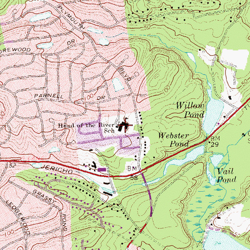 Topographic Map of Head of the River School, NY